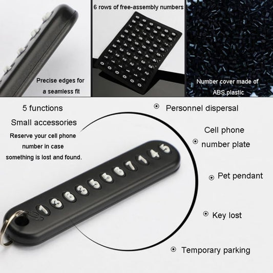 Car Keychain with Phone Number