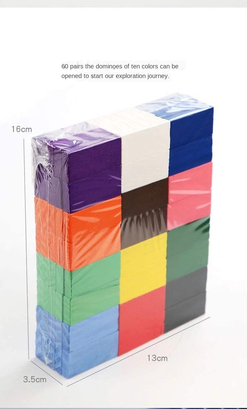 Colorful Wooden Domino Block Set 72 PCS