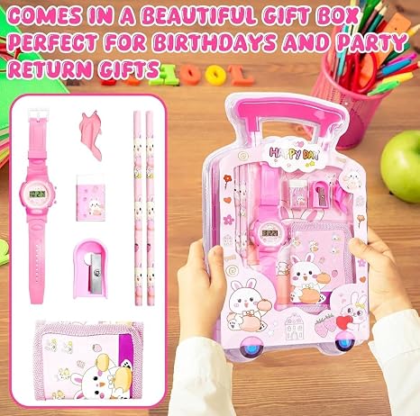 Cute Stationery Gift Set With Wrist Watch