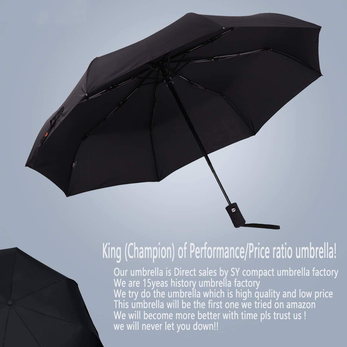 AUTOMATIC OPEN CLOSE UMBRELLA BLACK
