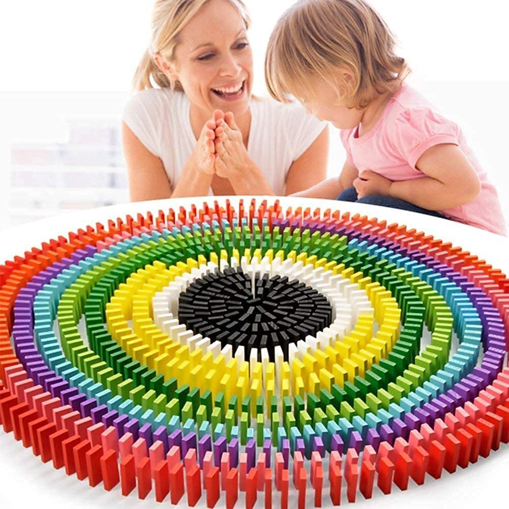 Colorful Wooden Domino Block Set 72 PCS
