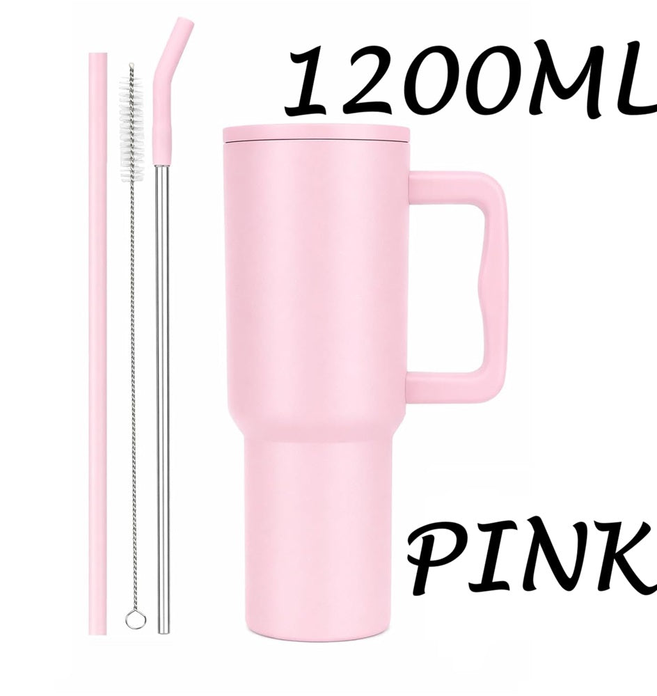 1200 ML HEAVY DUTY TUMBLER WITH STRAW ( PINK)