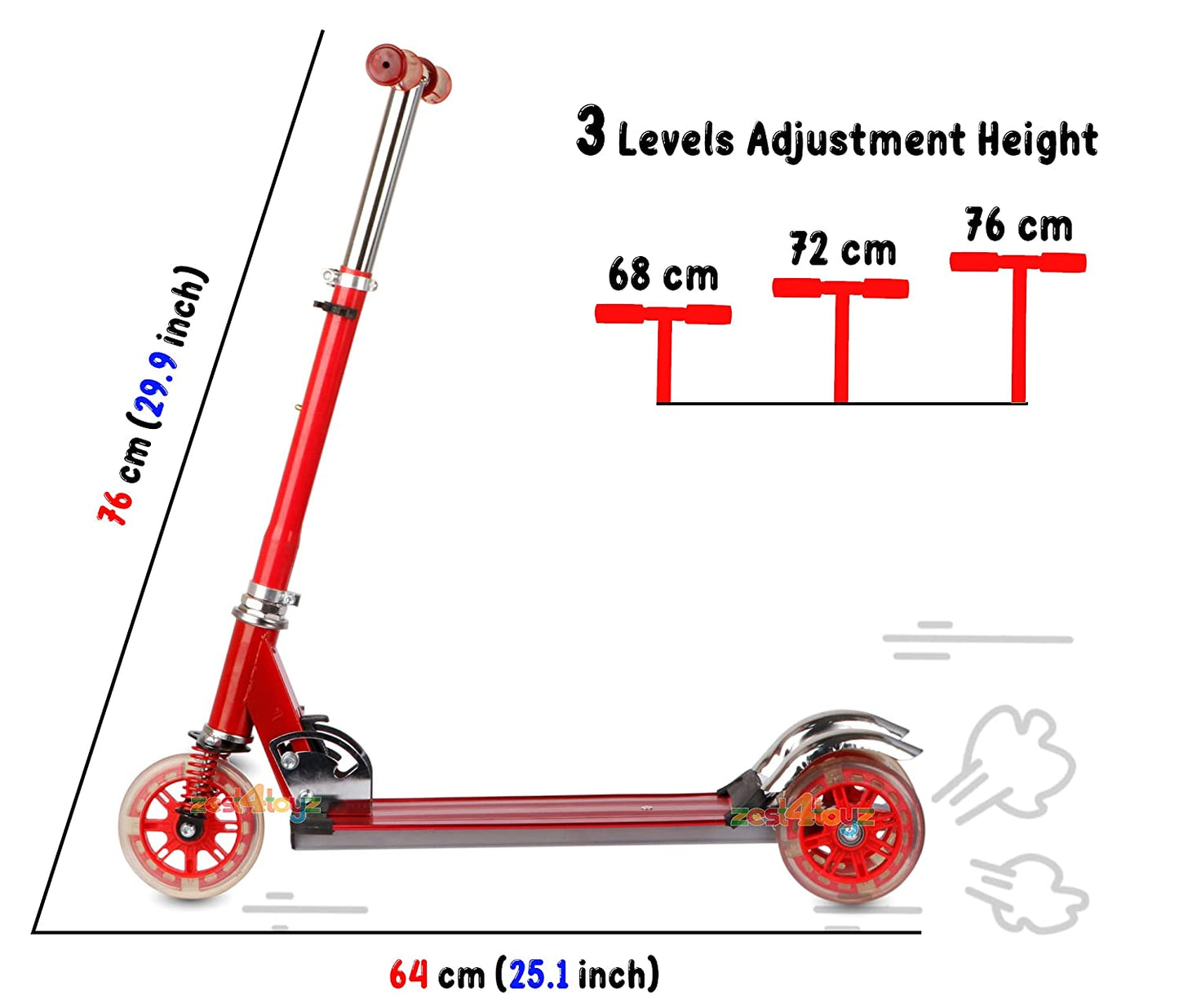 KIDS SCOOTER ONE STEP RED
