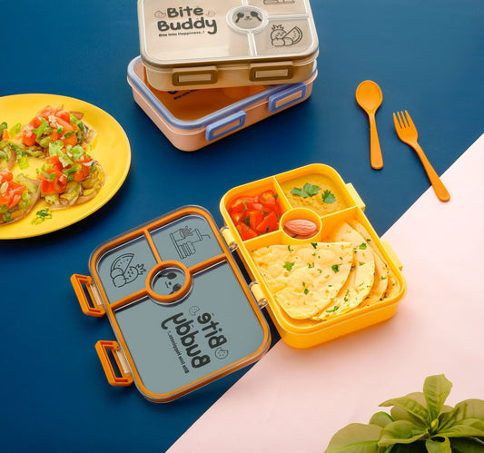 Bite Buddy 4-Compartment Lunch Box WITH BOTTLE