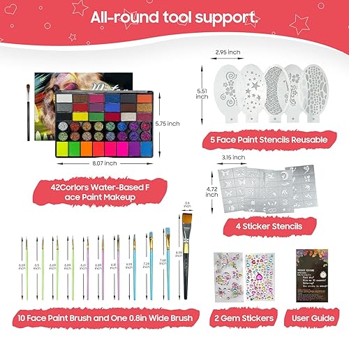 Professional Face Painting Kit – 42 pcs