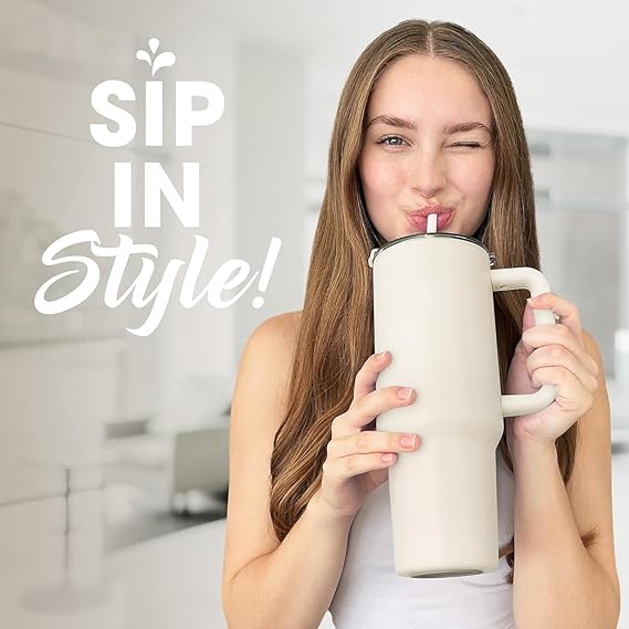 HEAVY Vacuum Insulated Tumbler CREAM
