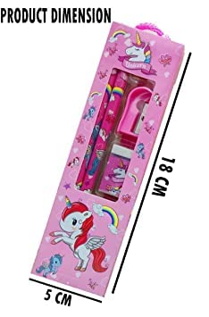 Unicorn Pencil, Eraser, Sharpener, Scale Gift set