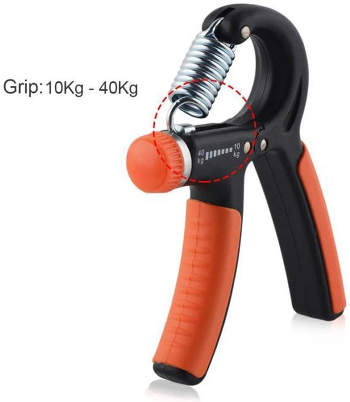 Premium Adjustable Hand Grip Strengthener | 10–40 KG Resistance | Forearm, Wrist & Finger Exerciser | Gym & Home Fitness | Orange & Black