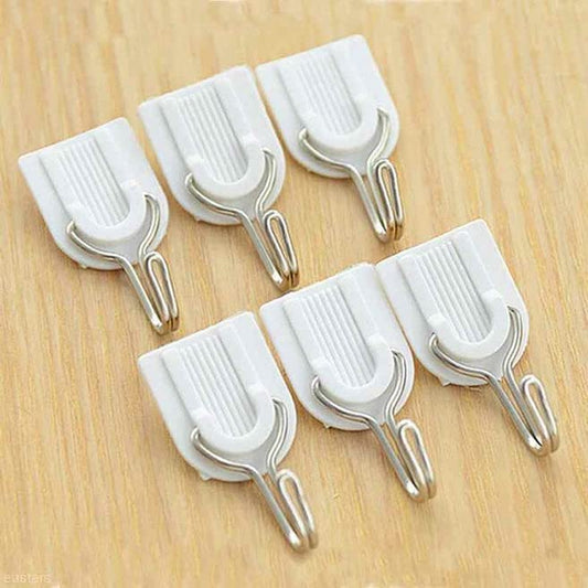 ABS PLASTIC WHITE HOOK STICKER  (1 PCS)