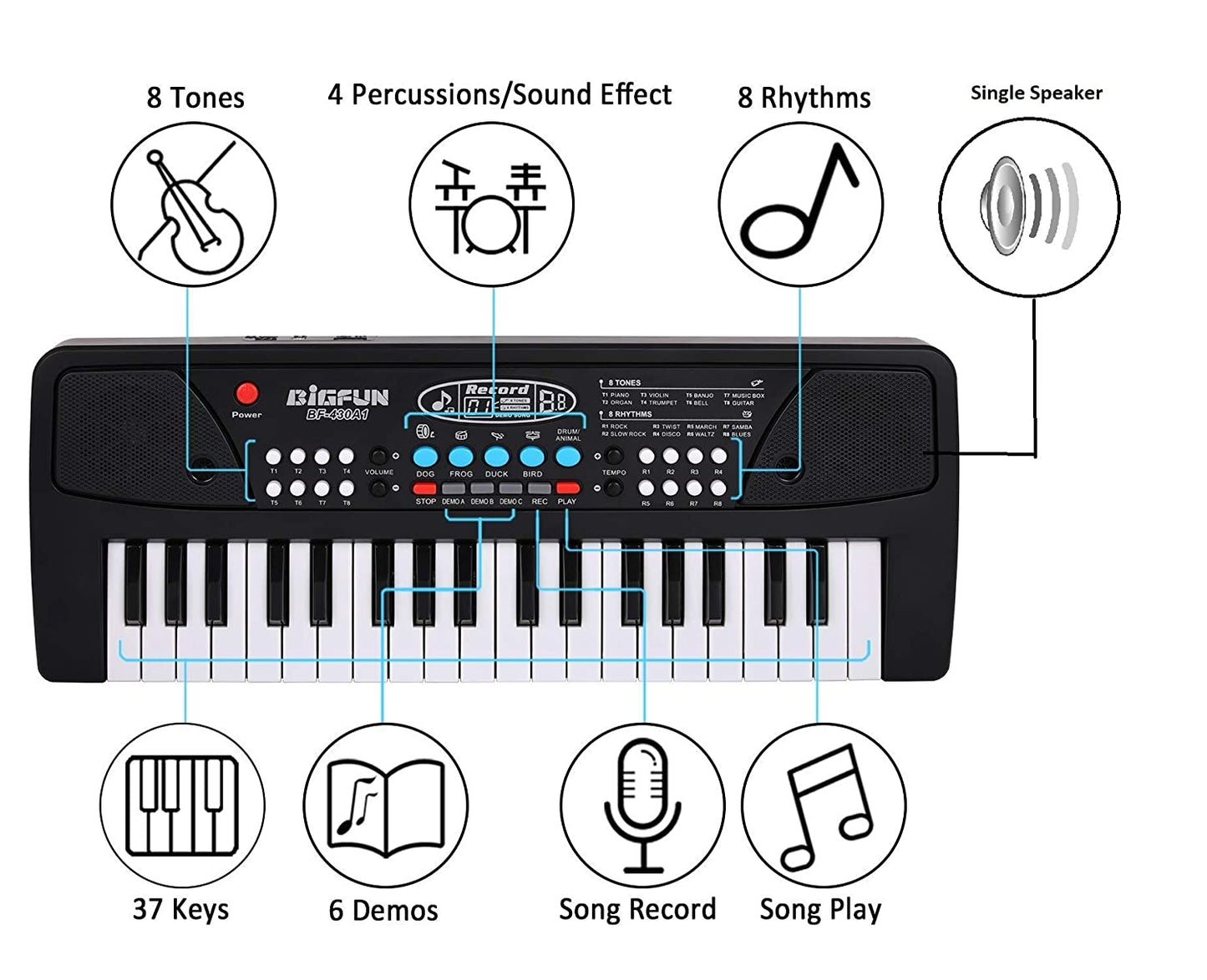 PIANO  KEYBOARD WITH MICROPHONE