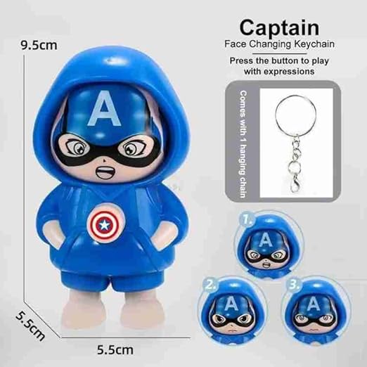 Captain America Face Changing Keychain