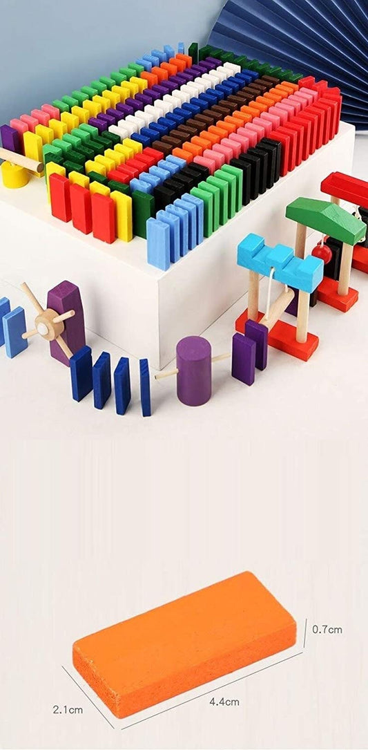 Colorful Wooden Domino Block Set 72 PCS