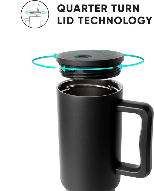 1200 ML HEAVY DUTY TUMBLER WITH STRAW ( BLACK)