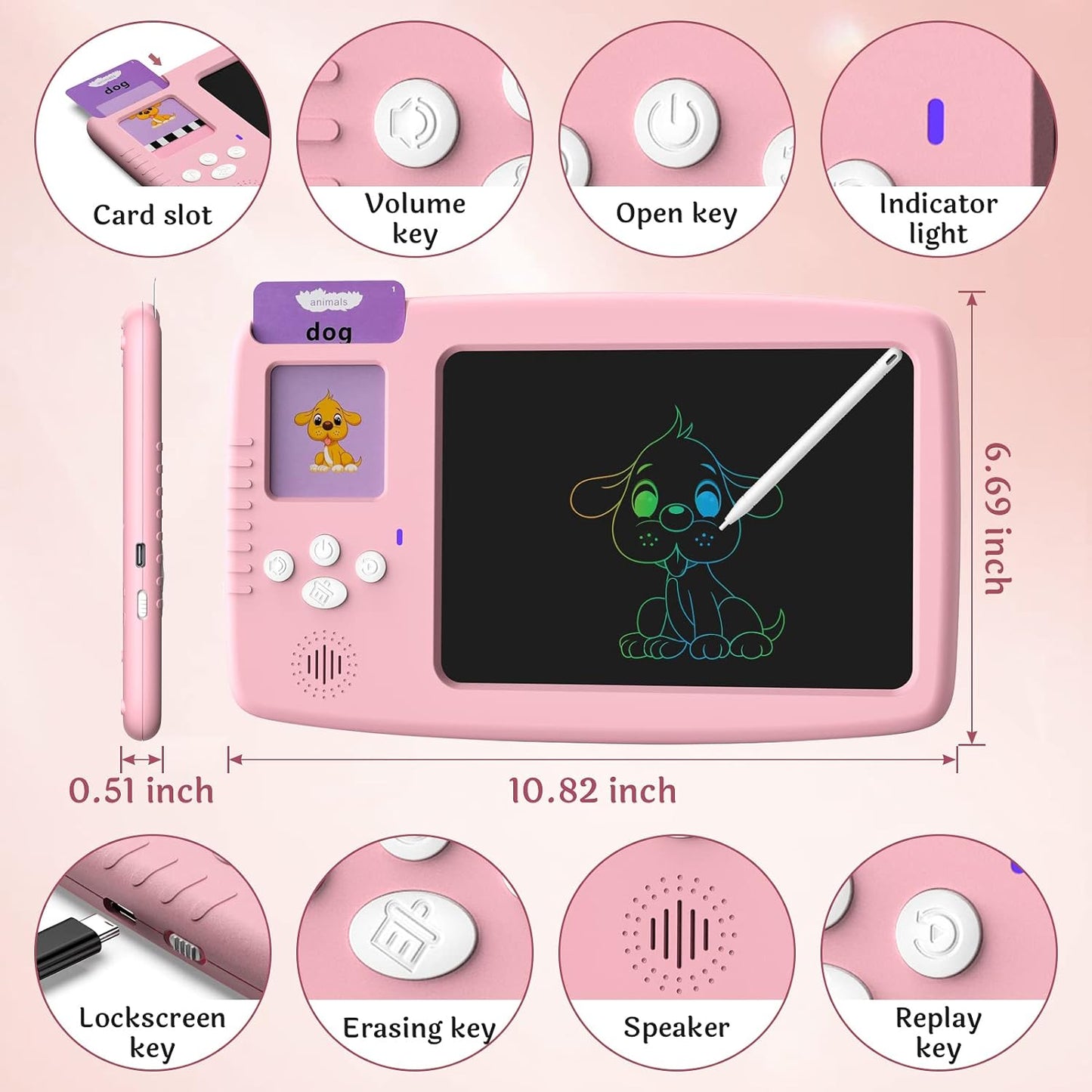 2 in 1 Talking Flash Card with Writing Tablet