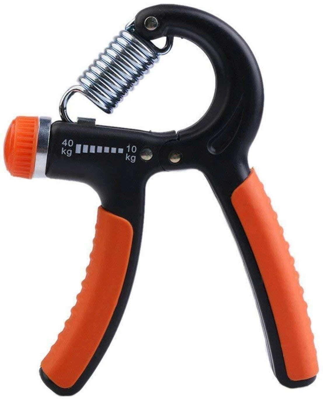 Premium Adjustable Hand Grip Strengthener | 10–40 KG Resistance | Forearm, Wrist & Finger Exerciser | Gym & Home Fitness | Orange & Black