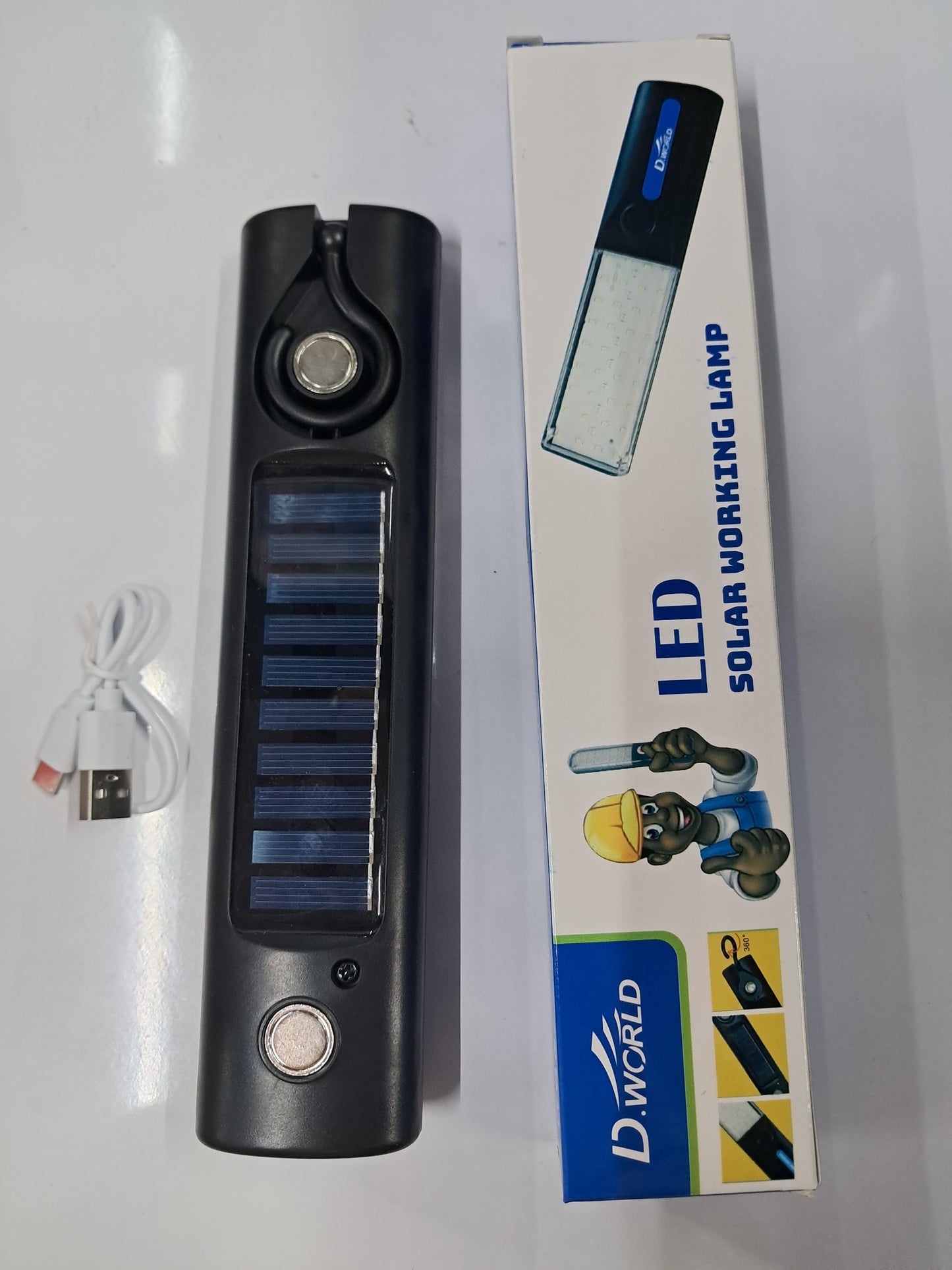 Solar chargeable  5 mode light magnetic torch light