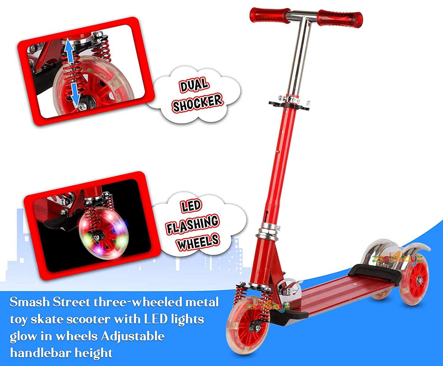KIDS SCOOTER ONE STEP RED