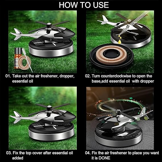 HELICOPTER SOLAR CAR FRESHNER