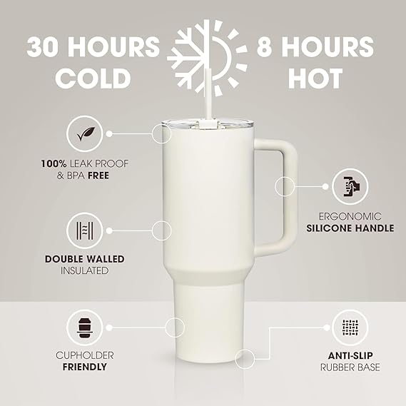 HEAVY Vacuum Insulated Tumbler CREAM