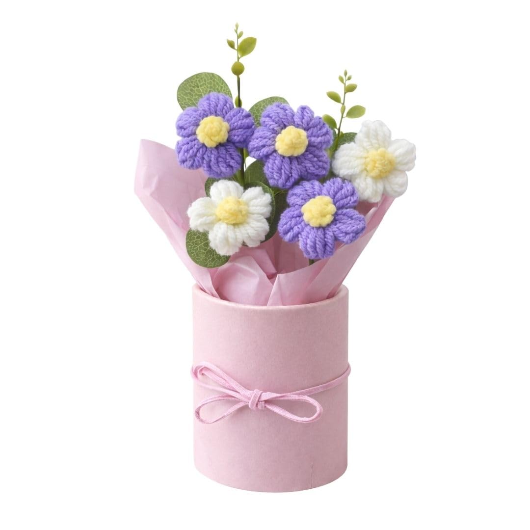 Artificial Crochet Flower Bouquet with LED Light
