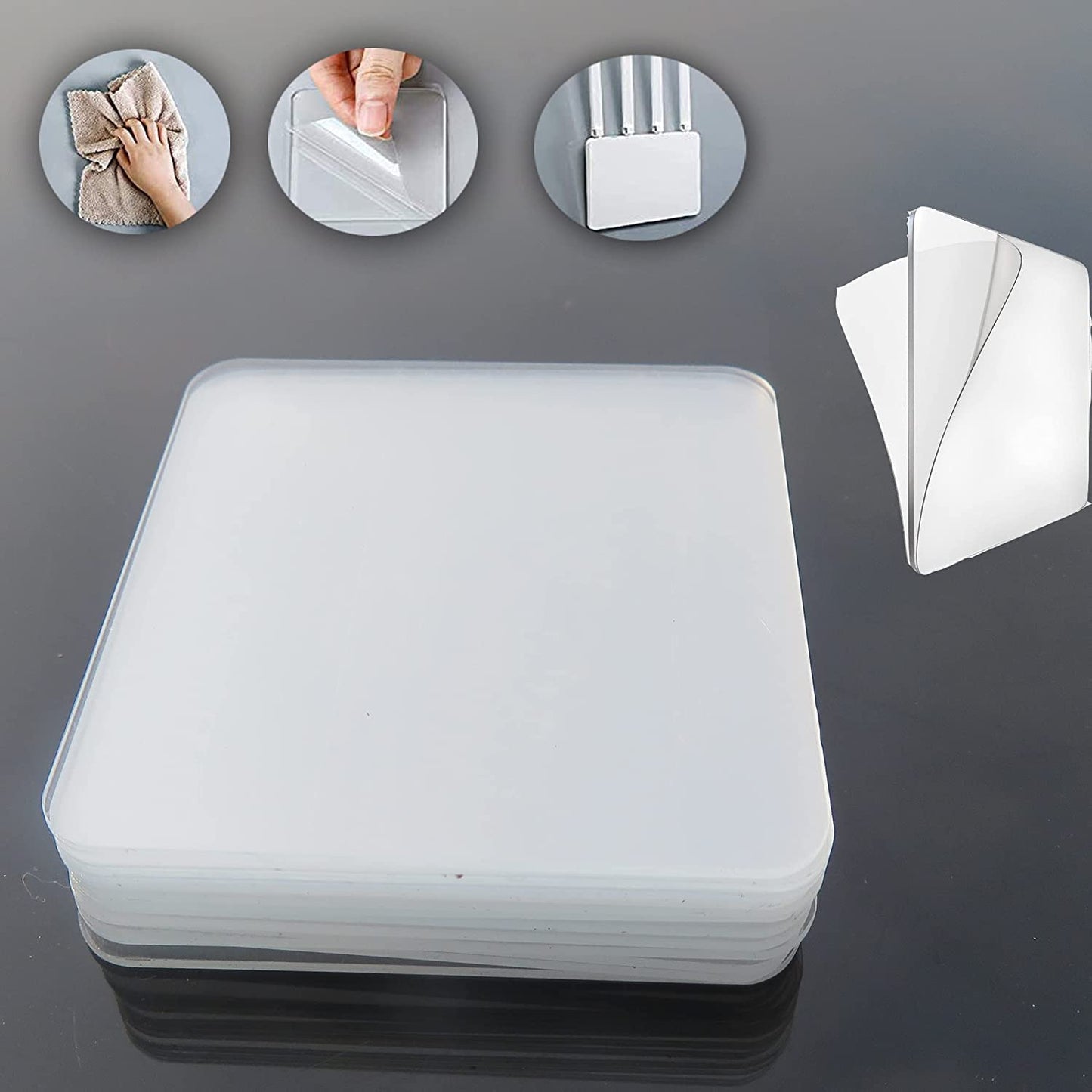 DOUBLE SIDE HEAVY  DUTY SQUARE STICKER (10 PIS )