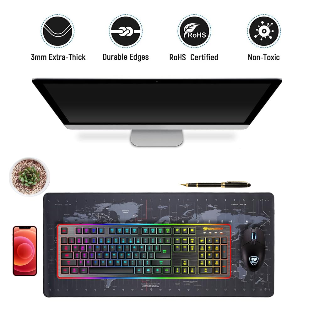 World Map Keyboard Mat