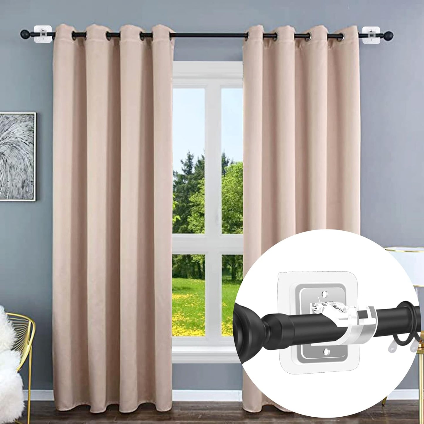 Curtain  Wall Hook Sticker  (2 Pis)