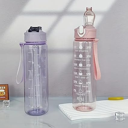 Transparent Motivational Water Bottle (900 ML)