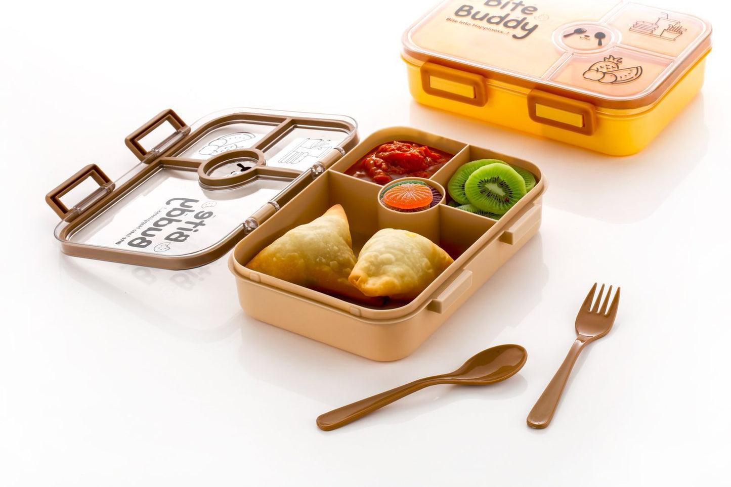 Bite Buddy 4-Compartment Lunch Box WITH BOTTLE