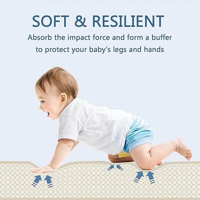 Extra Large Reversible Baby Play Mat | BPA-Free Foam Crawling Mat | Waterproof & Foldable | Tummy Time & Floor Play Mat (195.5 × 147 cm | 0.6 cm Thick)