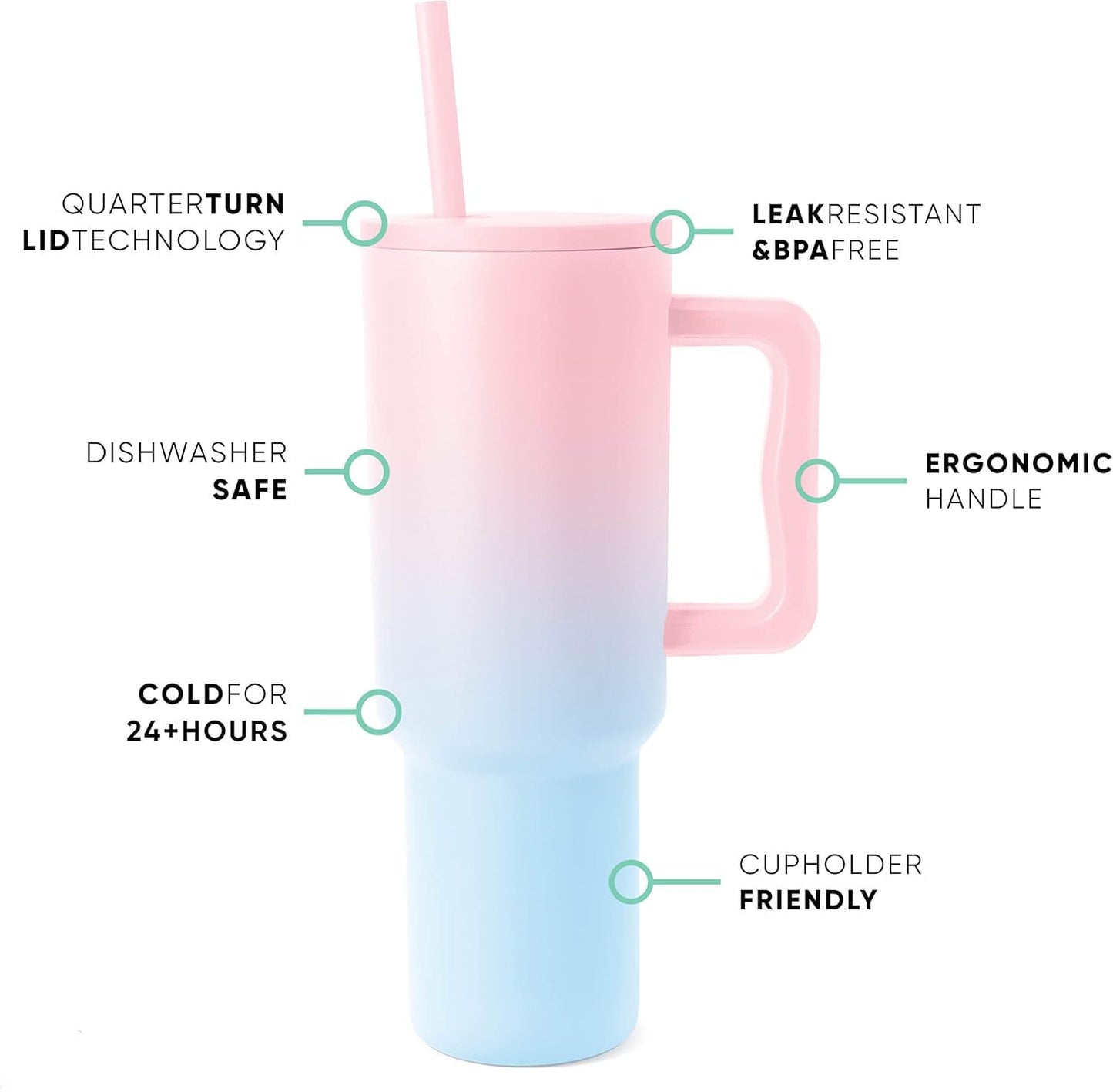 1200 ML HEAVY DUTY TUMBLER WITH STRAW ( CANDY)