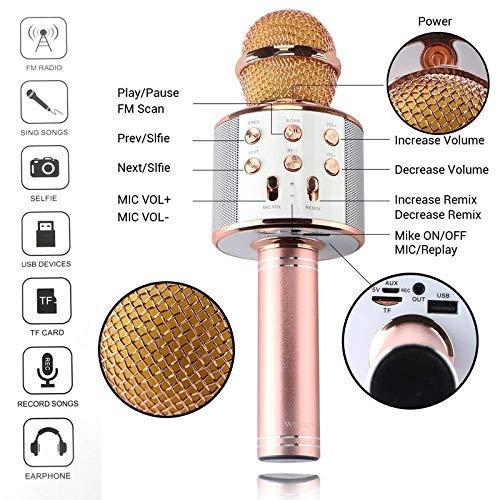 Round Microphone Wireless Bluetooth