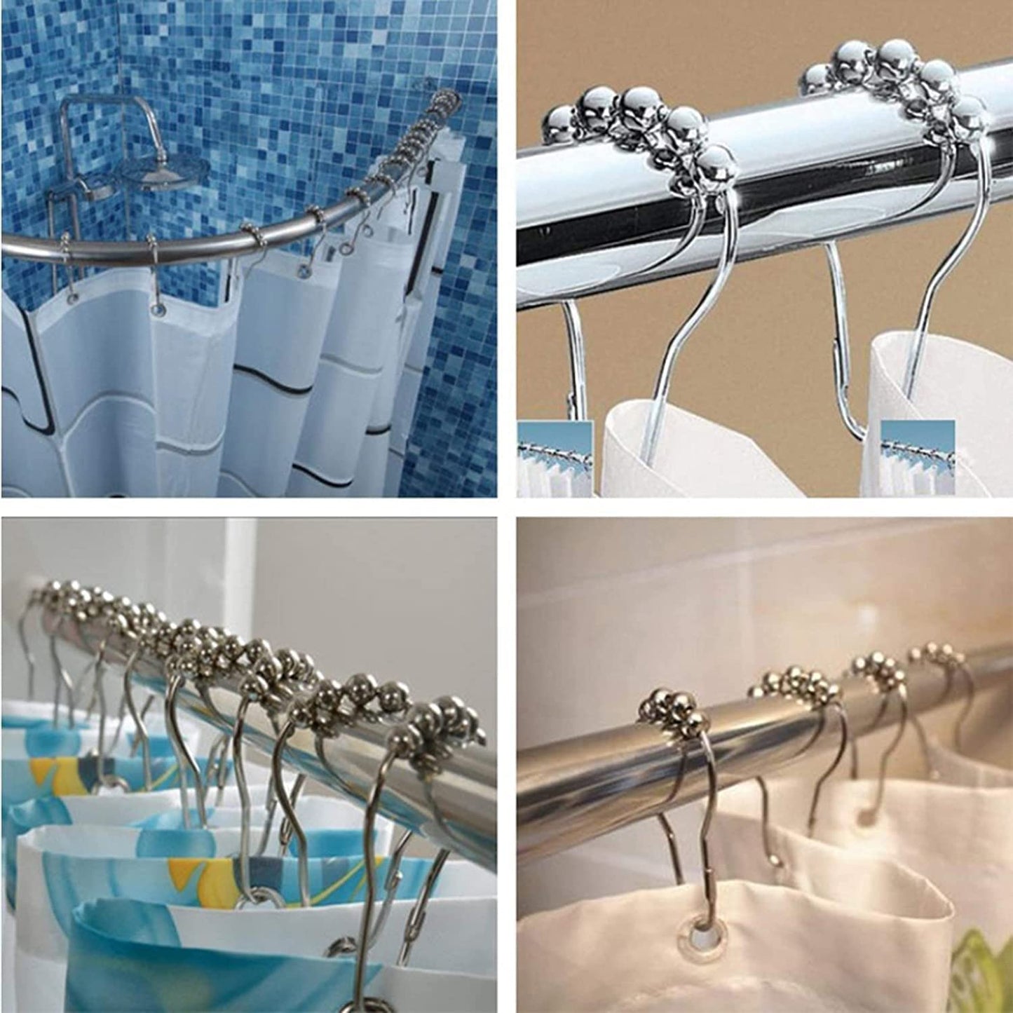 Steel Curtain Rings 12 PCS SET