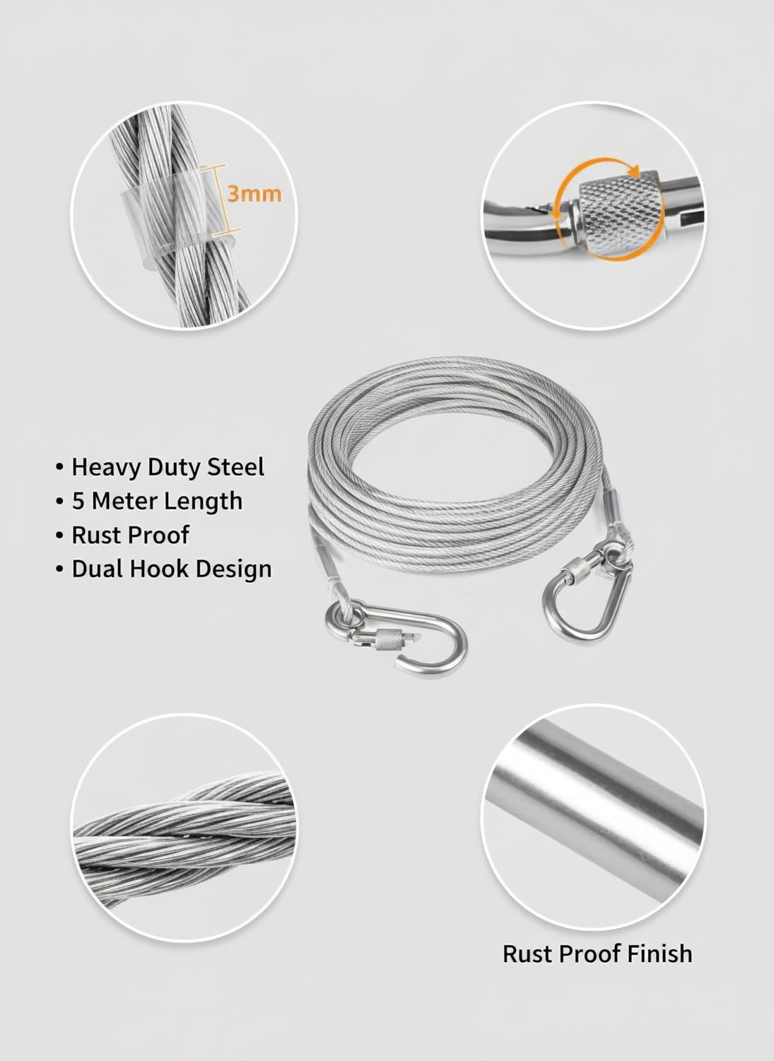5 MT STEEL WIRE CLOTH ROPE