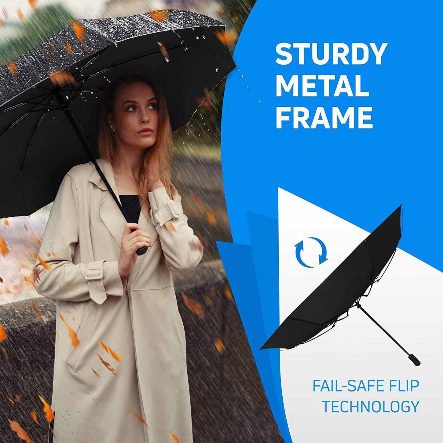 AUTOMATIC OPEN CLOSE UMBRELLA BLACK