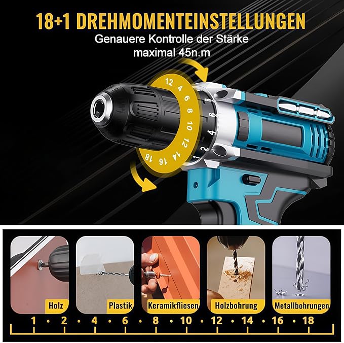 CORDLESS DRILL SET (DOUBLE BATTERY)