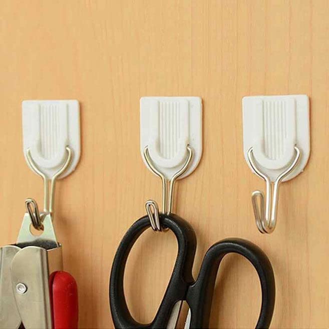 ABS PLASTIC WHITE HOOK STICKER  (1 PCS)