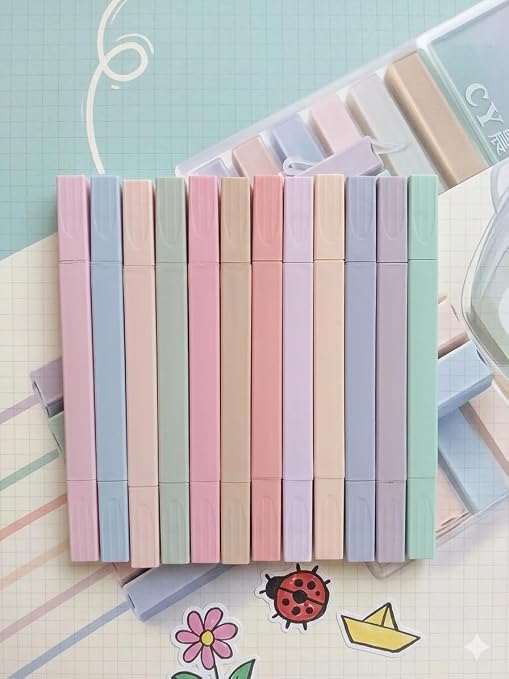12Pcs Aesthetic Cute Highlighters