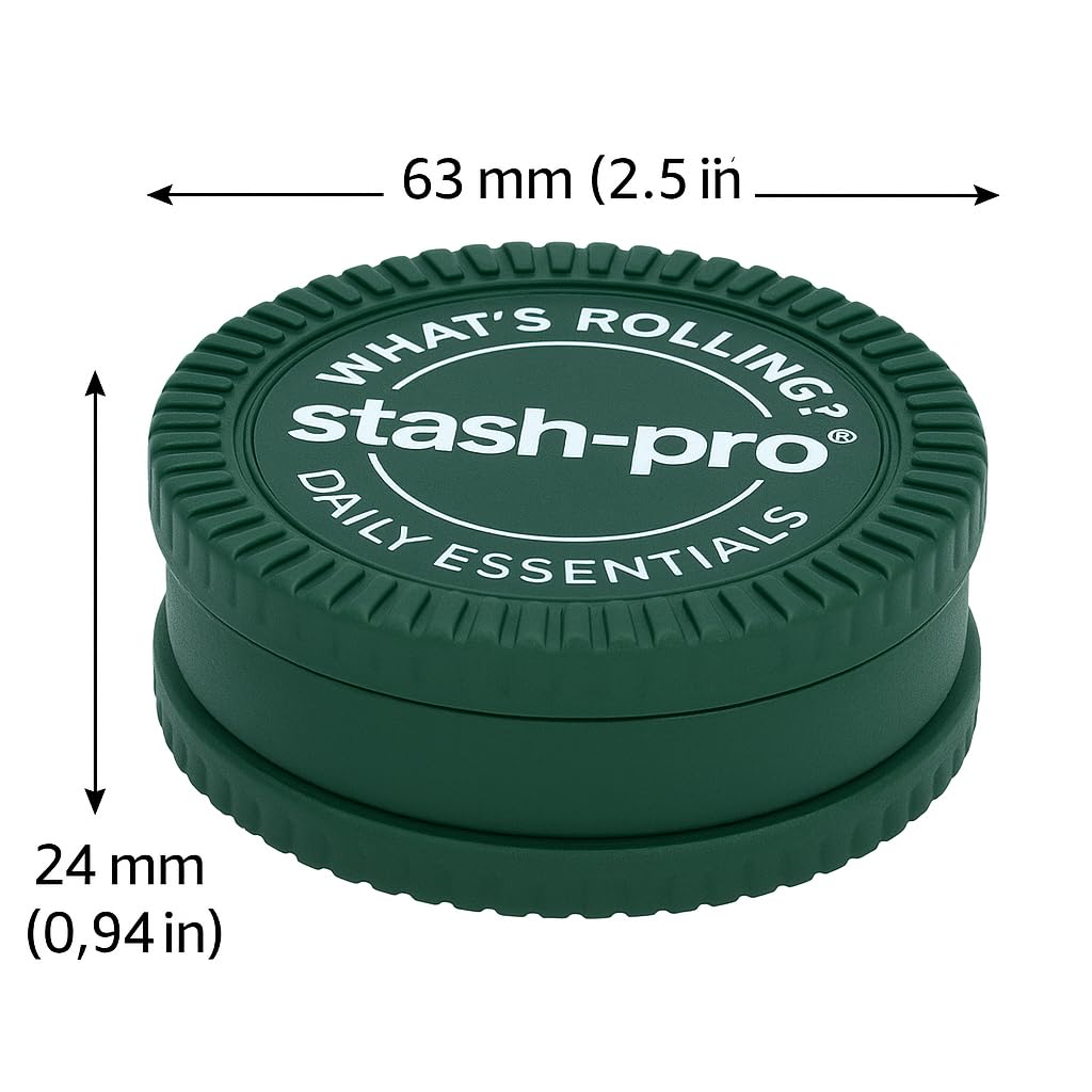 Stash-Pro Herb Grinder – Compact 2-Part Crusher with Magneti - 3