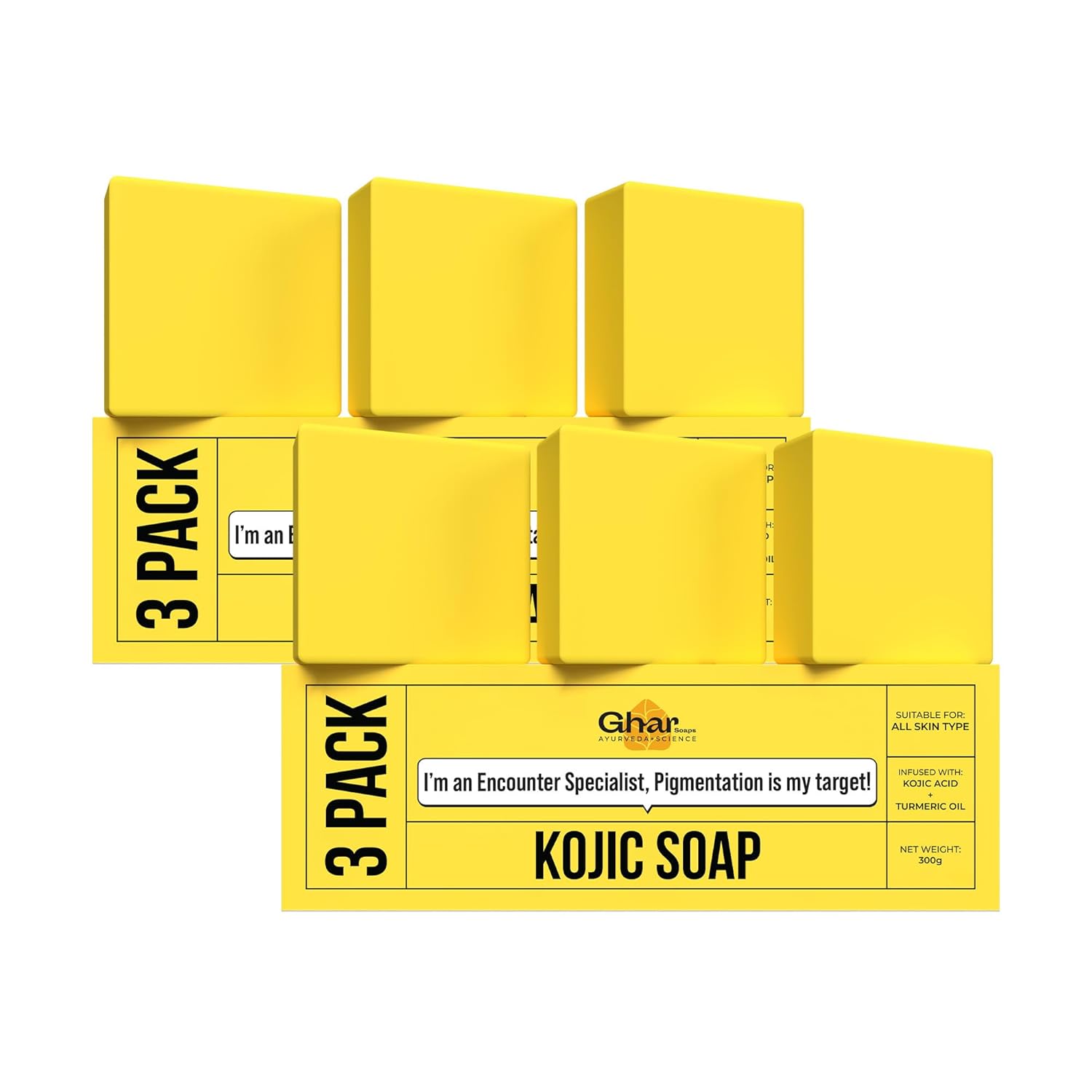 GHAR SOAPS Kojic Acid 2% Soap with Niacinamide | For Pigmentation, Sun damage, B