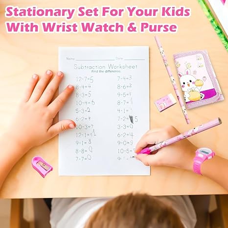 Cute Stationery Gift Set With Wrist Watch