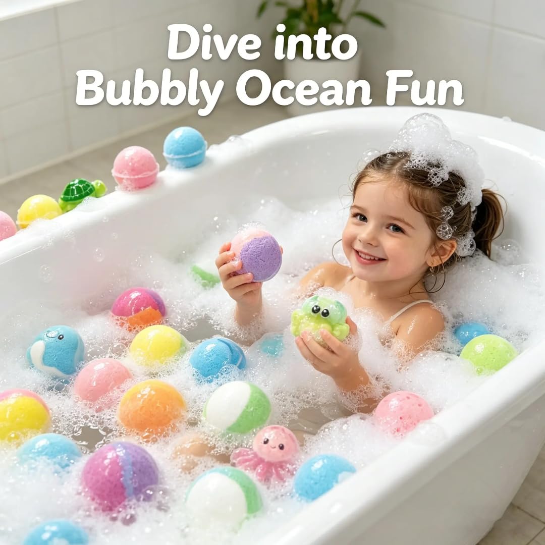 BATH BOMB WITH RANDOM SURPRISE TOY (1 bomb)