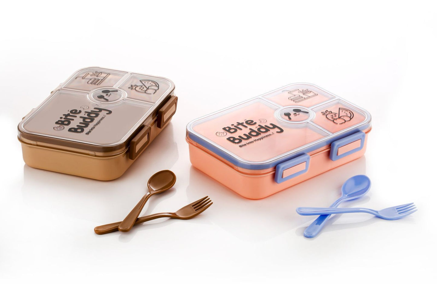 Bite Buddy 4-Compartment Lunch Box WITH BOTTLE