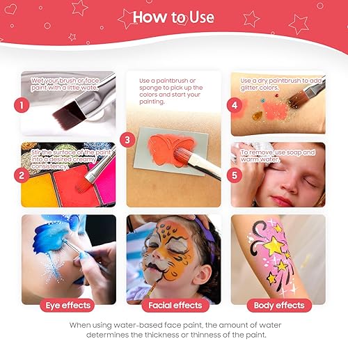 Professional Face Painting Kit – 42 pcs