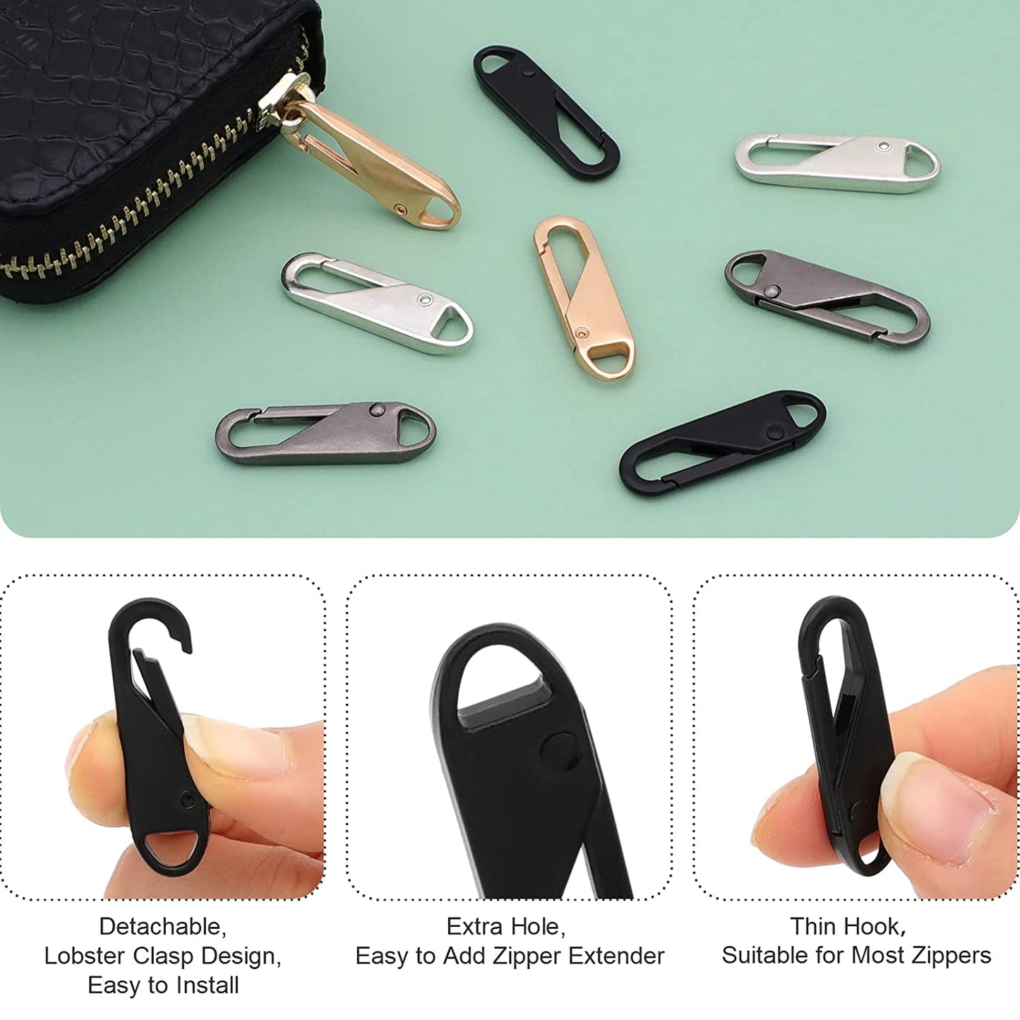Zipper Pull Replacement Metal