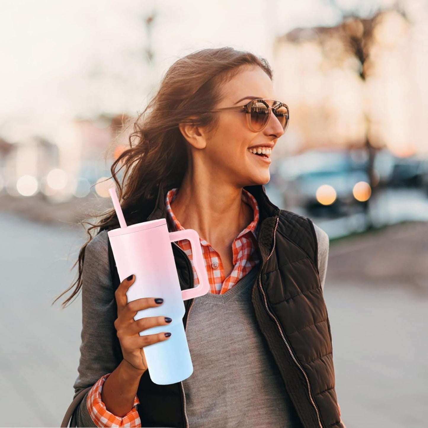 1200 ML HEAVY DUTY TUMBLER WITH STRAW ( CANDY)