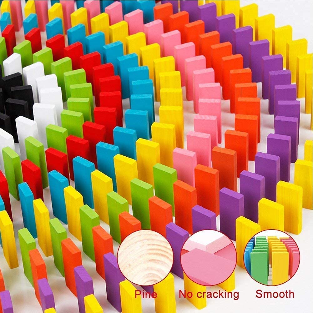 Colorful Wooden Domino Block Set 72 PCS