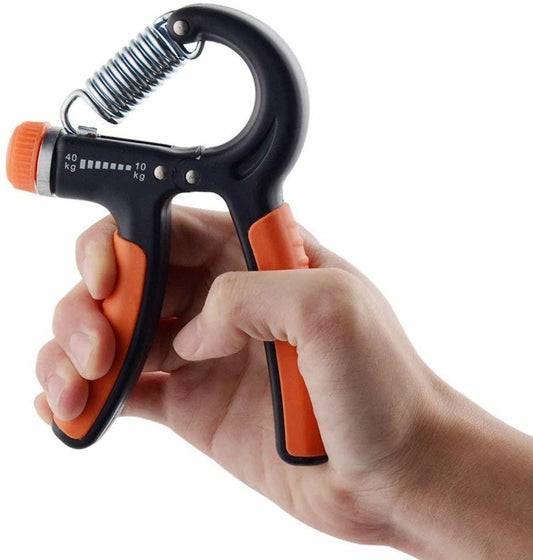 Premium Adjustable Hand Grip Strengthener | 10–40 KG Resistance | Forearm, Wrist & Finger Exerciser | Gym & Home Fitness | Orange & Black