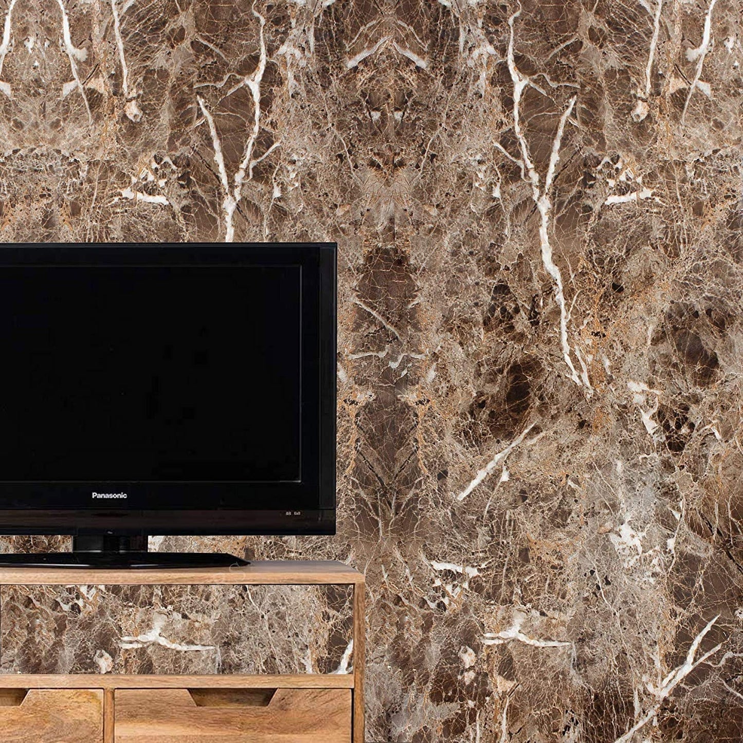 Brown Marble Aluminum Foil Kitchen Sticker Paper(60*200CM)