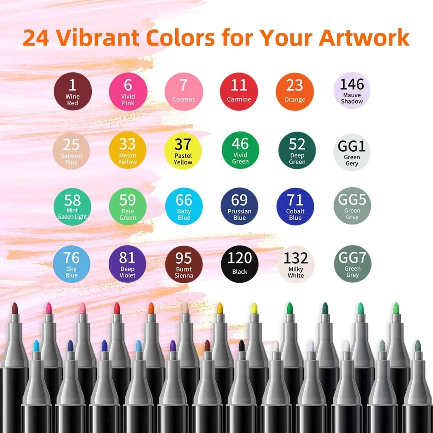24 PCS COLOR MARKERS PEN